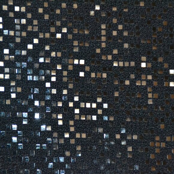 St John Evening Shimmer Micro-Pallettes Metallic Black Zipper Jacket, Size 10 - Picture 4 of 11